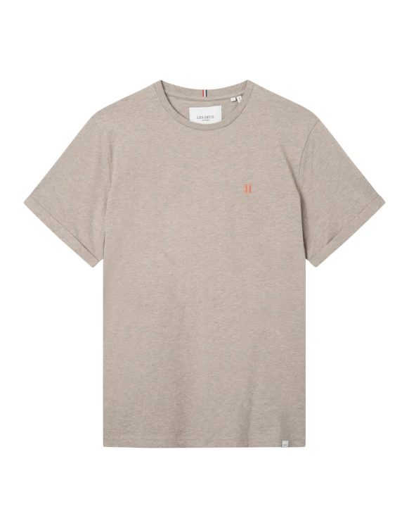 LDM101008 - Nørregaard T-Shirt - 812730-Dark Sand Mélange-Orange - Extra 0.jpg