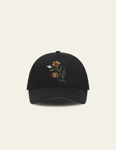 Les_Deux_Flower_Baseball_Cap-Cap-LDM703047-100100-Black.webp